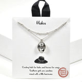 99491, GOLD DIPPED, "HALOS" DAINTY COWBOY HAT DOUBLE LAYERED NECKLACE