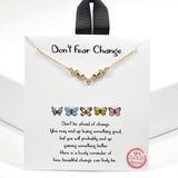 99494, GOLD DIPPED, "DON'T FEAR CHANGE" DAINTY BUTTERFLY CZ NECKLACE
