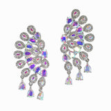 99503, TEARDROP CRYSTAL RHINESTONE ACCENT EVENING EARRING