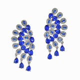 99503, TEARDROP CRYSTAL RHINESTONE ACCENT EVENING EARRING