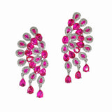 99503, TEARDROP CRYSTAL RHINESTONE ACCENT EVENING EARRING