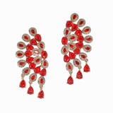 99503, TEARDROP CRYSTAL RHINESTONE ACCENT EVENING EARRING