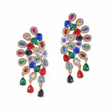 99503, TEARDROP CRYSTAL RHINESTONE ACCENT EVENING EARRING