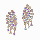 99503, TEARDROP CRYSTAL RHINESTONE ACCENT EVENING EARRING