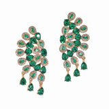 99503, TEARDROP CRYSTAL RHINESTONE ACCENT EVENING EARRING