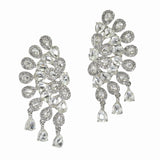 99503, TEARDROP CRYSTAL RHINESTONE ACCENT EVENING EARRING