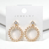 99511, ROUND RHINESTONE DANGLE EARRING
