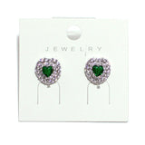 99526, HEART CRYSTAL RHINESTONE STUD EARRING