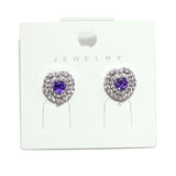 99526, HEART CRYSTAL RHINESTONE STUD EARRING