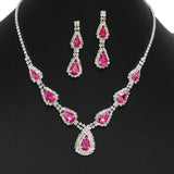 99527, TEARDROP ACCENT CRYSTAL RHINESTONE NECKLACE SET