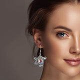 99539, COW HEAD TAG RHINESTONE ACCENT DANGLE EARRING