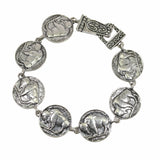 99543, BUFFALO COIN METAL MAGNETIC CLOSURE BRACELET