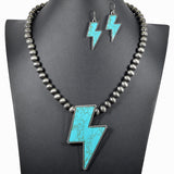 99550, WESTERN LIGHTNING BOLT WITH NAVAJO BEAD NECKLACE