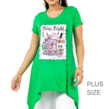 99553, "SHINE BRIGHT" MAKEUP CRYSTAL EMBELLISHED T-SHIRT TOP