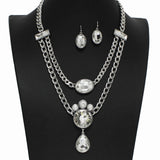 99557, WESTERN RHINESTONE WITH CHAIN ACCENT NECKLACE