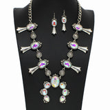 99559, WESTERN SQUASH BLOSSOM RHINESTONE NECKLACE