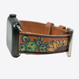 99563, WESTERN SUNFLOWER THEME LEATHER APPLE WATCH BAND *38MM-41MM