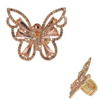 99573, BUTTERFLY CRYSTAL RHINESTONE STRETCH RING