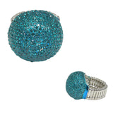 99575, ROUND BALL CRYSTAL RHINESTONE STRETCH RING