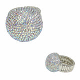 99575, ROUND BALL CRYSTAL RHINESTONE STRETCH RING