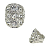 99576, ROUND PEARL WITH RHINESTONE STRETCH RING