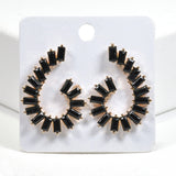 99579, BAGUETTE RHINESTONE ACCENT EARRING
