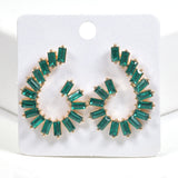 99579, BAGUETTE RHINESTONE ACCENT EARRING
