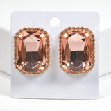 99580, RECTANGLE RHINESTONE STUD EARRING