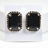 99580, RECTANGLE RHINESTONE STUD EARRING