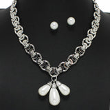 99583, TRIPLE PEARL CHARM CHAIN NECKLACE