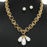 99583, TRIPLE PEARL CHARM CHAIN NECKLACE