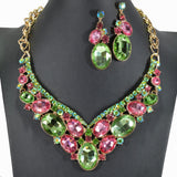 99587, OVAL RHINESTONE ACCENT EVENING NECKLACE SET