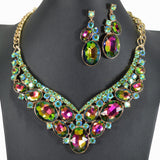 99587, OVAL RHINESTONE ACCENT EVENING NECKLACE SET