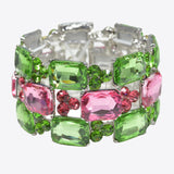 99591, RECTANGLE RHINESTONE ACCENT STRETCH BRACELET