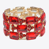 99591, RECTANGLE RHINESTONE ACCENT STRETCH BRACELET