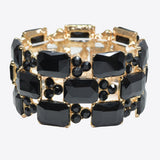 99591, RECTANGLE RHINESTONE ACCENT STRETCH BRACELET