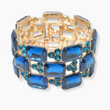 99591, RECTANGLE RHINESTONE ACCENT STRETCH BRACELET