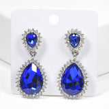 99592, TEARDROP ACCENT CRYSTAL RHINESTONE DANGLE EARRING