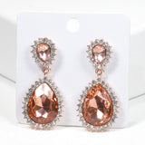 99592, TEARDROP ACCENT CRYSTAL RHINESTONE DANGLE EARRING