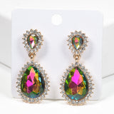 99592, TEARDROP ACCENT CRYSTAL RHINESTONE DANGLE EARRING