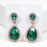 99592, TEARDROP ACCENT CRYSTAL RHINESTONE DANGLE EARRING
