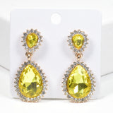 99592, TEARDROP ACCENT CRYSTAL RHINESTONE DANGLE EARRING