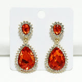 99592, TEARDROP ACCENT CRYSTAL RHINESTONE DANGLE EARRING