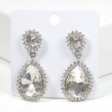 99592, TEARDROP ACCENT CRYSTAL RHINESTONE DANGLE EARRING