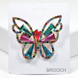 99597, BUTTERFLY RHINESTONE PIN BROOCH