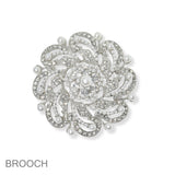 99598, FLOWER RHINESTONE PIN BROOCH