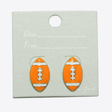 99601, FOOTBALL ENAMEL STUD EARRING