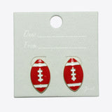 99601, FOOTBALL ENAMEL STUD EARRING