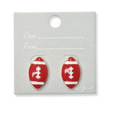99601, FOOTBALL ENAMEL STUD EARRING