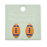 99601, FOOTBALL ENAMEL STUD EARRING